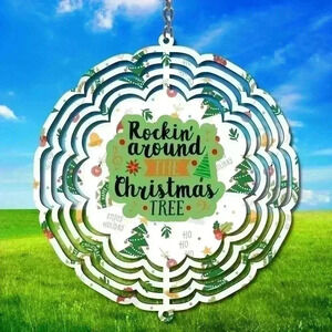 8 inch rocking around the christmas tree indoor /outside wind spinner
